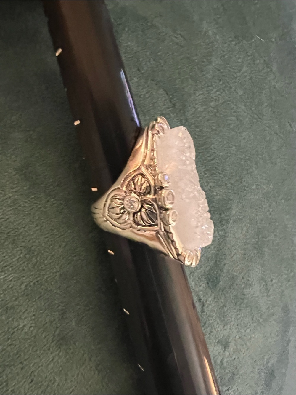 Silpada Sterling Silver and Druzy ring size 5.5